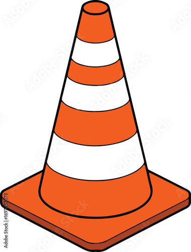 Construction cone vector icon