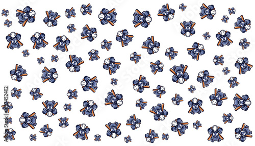 Baseball Bulldog Mascot Background Random Pattern Vector