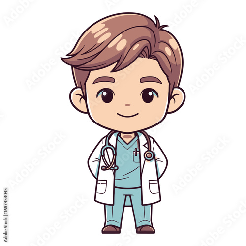 Chibi Male Doctor Icon – Cute General Practitioner