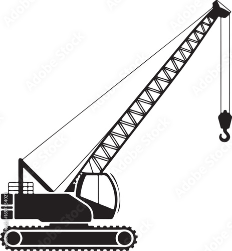 Crawler crane or tractor glyph icon