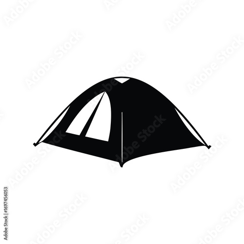 Stylized vector image of a camping tent suitable for outdoor adventures