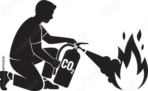 Fireman icon in flat style, Firefighter sign or symbol, vector Illustration