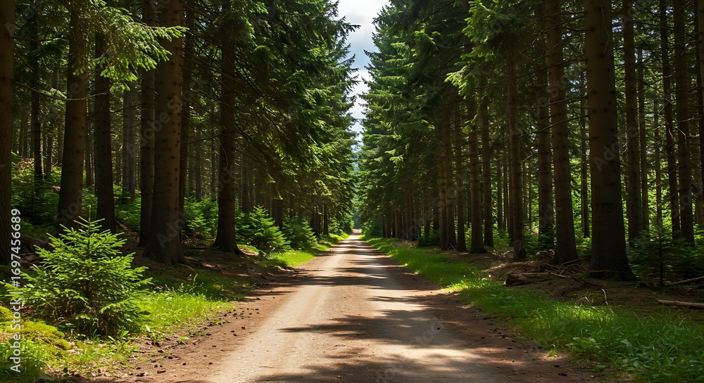 Fototapeta premium Forest path sunlight