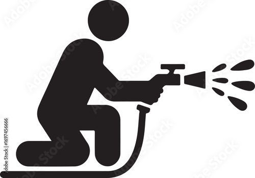 Fireman icon in flat style, Firefighter sign or symbol, vector Illustration