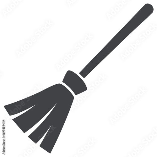 Witch broomstick icon simple flat design vector illustration for Halloween