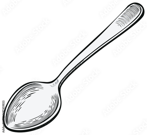 Vintage Spoon Illustration Antique Utensil Drawing Kitchenware Sketch Retro Style