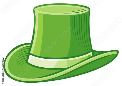 Green cartoon leprechaun hat illustration for St Patricks Day celebration