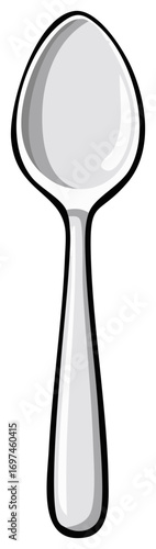 Cartoon style illustration of a silverware spoon