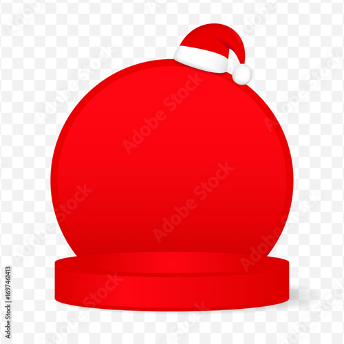 Christmas red podium for product presentation