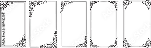 Set of Ornate Floral Corner Frames (Vertical)