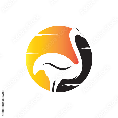 Ostrich icon logo vector