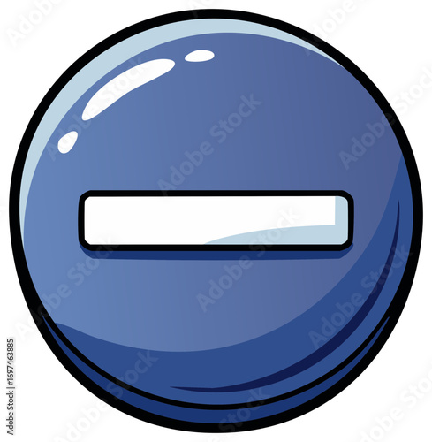 Blue Round Minus Symbol Button Reduction Negate Subtract Sign Icon Clip Art