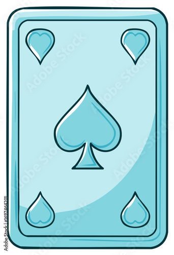 Illustration of playing card with spade and heart symbols