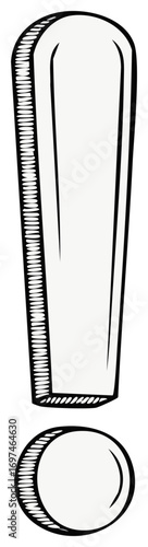 Hand-drawn Exclamation Point Symbol with a Dot and Textured Lines