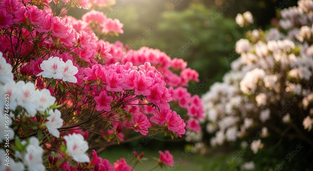 Obraz premium Vibrant azaleas in sunlight