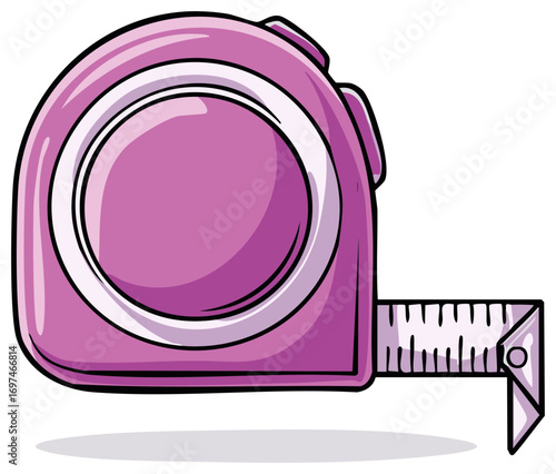 Pink Measuring Tape Illustration, Construction, Building, Renovation Tool