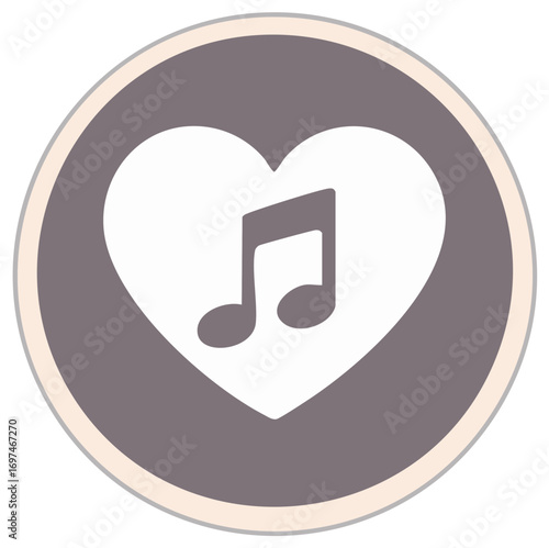 Heart shape with musical notes inside representing love for music or passion for sound