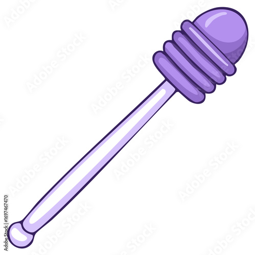 Purple Honey Dipper with Grooved End for Stirring and Serving