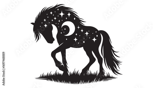 horse silhouette vector illustration