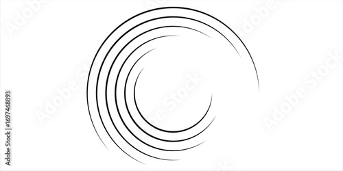 Spiral circular rhythm sound wave on dark background.