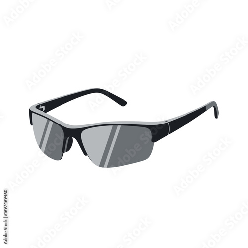 Sleek Black Sunglasses with Reflective Lenses for Eye Protection and Style, Ideal for Fashion Accessories, Summer Outings, and Outdoor Activities.