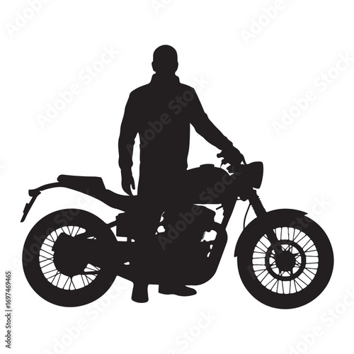 Classic Vintage Motorcycle Vector Illustration