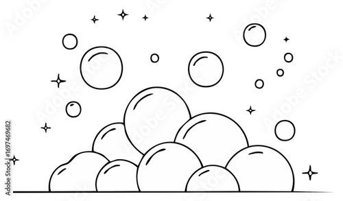 Stylized Bubbles and Stars in Outline Style