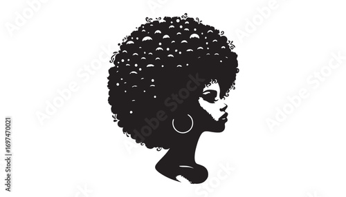 black silhouette of a African woman hairstyle