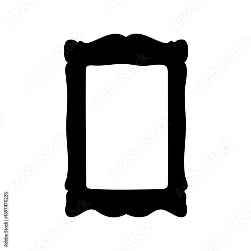 Elegant decorative black frame with ornate edges and rectangular cutout center