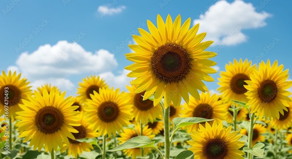 Blooming sunflowers field Blooming sunflowers field