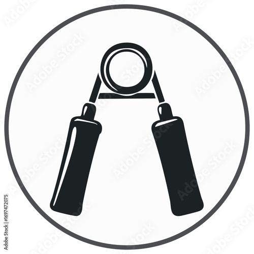Gym equipment hand grip icon for muscle building and fitness training