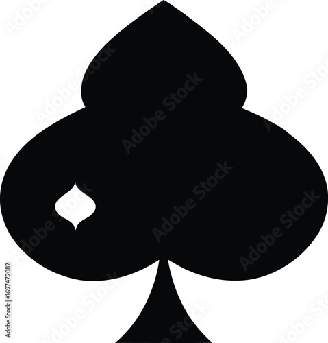 Black club suit playing card symbol vector