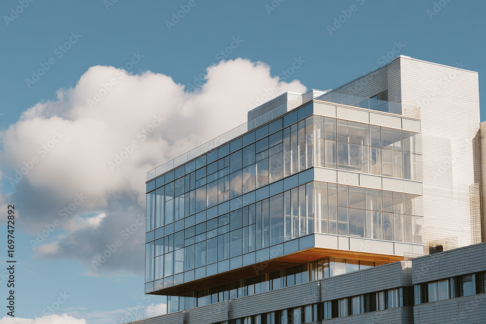 Fototapeta premium capture stunning view of modern architectural facades with focus on industrial design elements