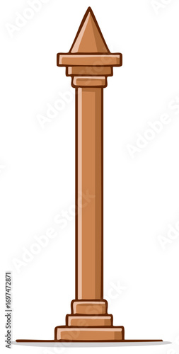 Tall Copper Column with a Pointed Top Architectural Element