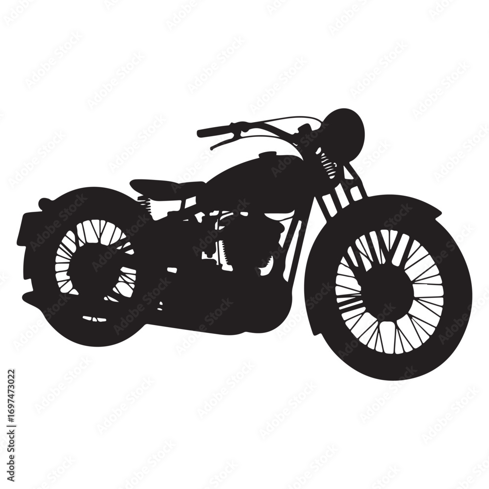 Fototapeta premium Classic Vintage Motorcycle Vector Illustration