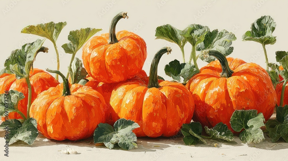 Obraz premium Halloween pumpkins orange banner on transparent background, isolated illustration