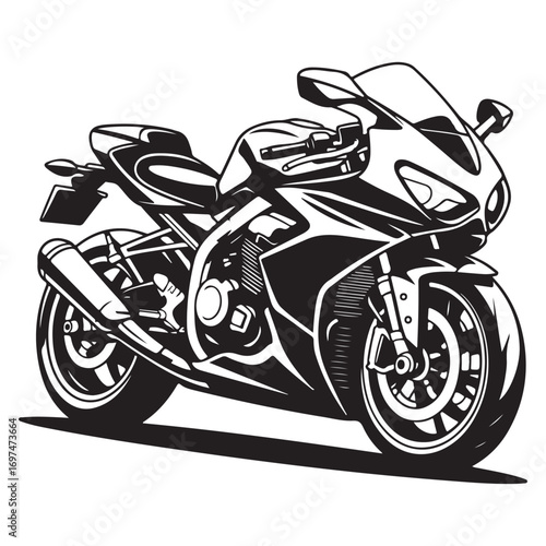 Classic Vintage Motorcycle Vector Illustration