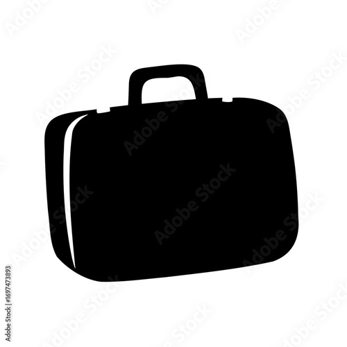 Black briefcase icon perfect for business, travel, or professional presentation