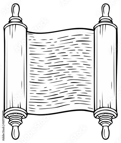 Ancient scroll illustration. Manuscript or letter in a vintage style.