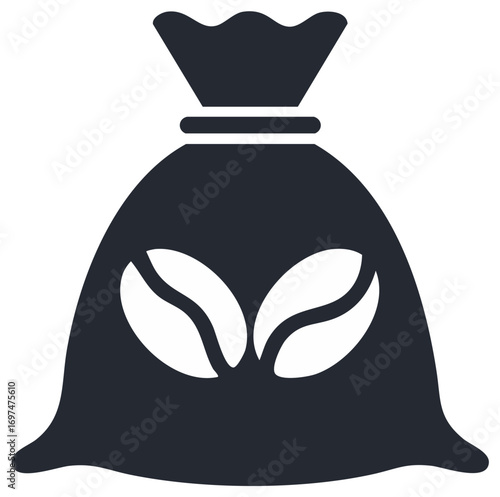Coffee Beans Sack Simple Vector Icon Natural Product Harvest Aroma