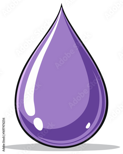 Stylized purple liquid drop with highlights and shadow