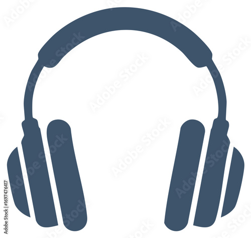 Headphones vector icon silhouette for music podcast and audio entertainment