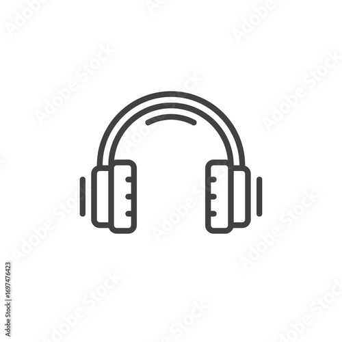 Headphones audio line icon