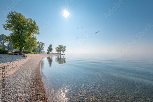 breathtaking summer landscape beauty of michigan lake shore with its crystalclear blue waters