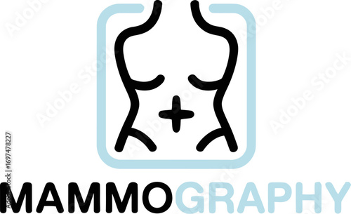 Mammography logo design breast cancer screening medical icon