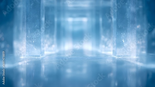 Wallpaper Mural Luxury ice bar blurred glowing blue neon, cinematic cold futuristic palette Torontodigital.ca