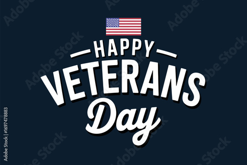Happy veterans day celebration with american flag image