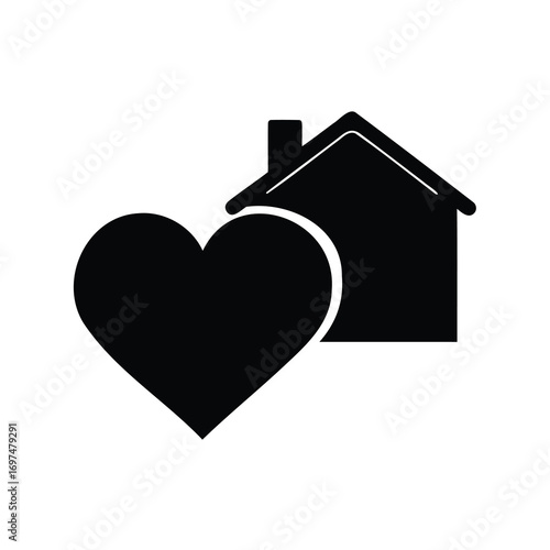 Home sweet home with heart, symbolizing love, family and belonging