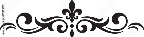 Elegant black and white decorative flourish silhouette