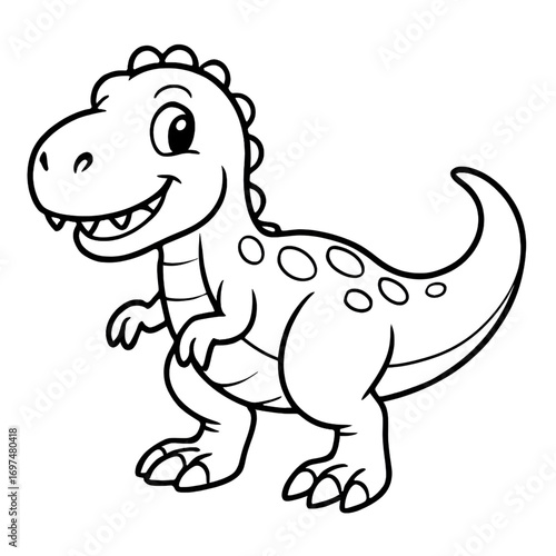 A dinosaur illustration vector style coloring page